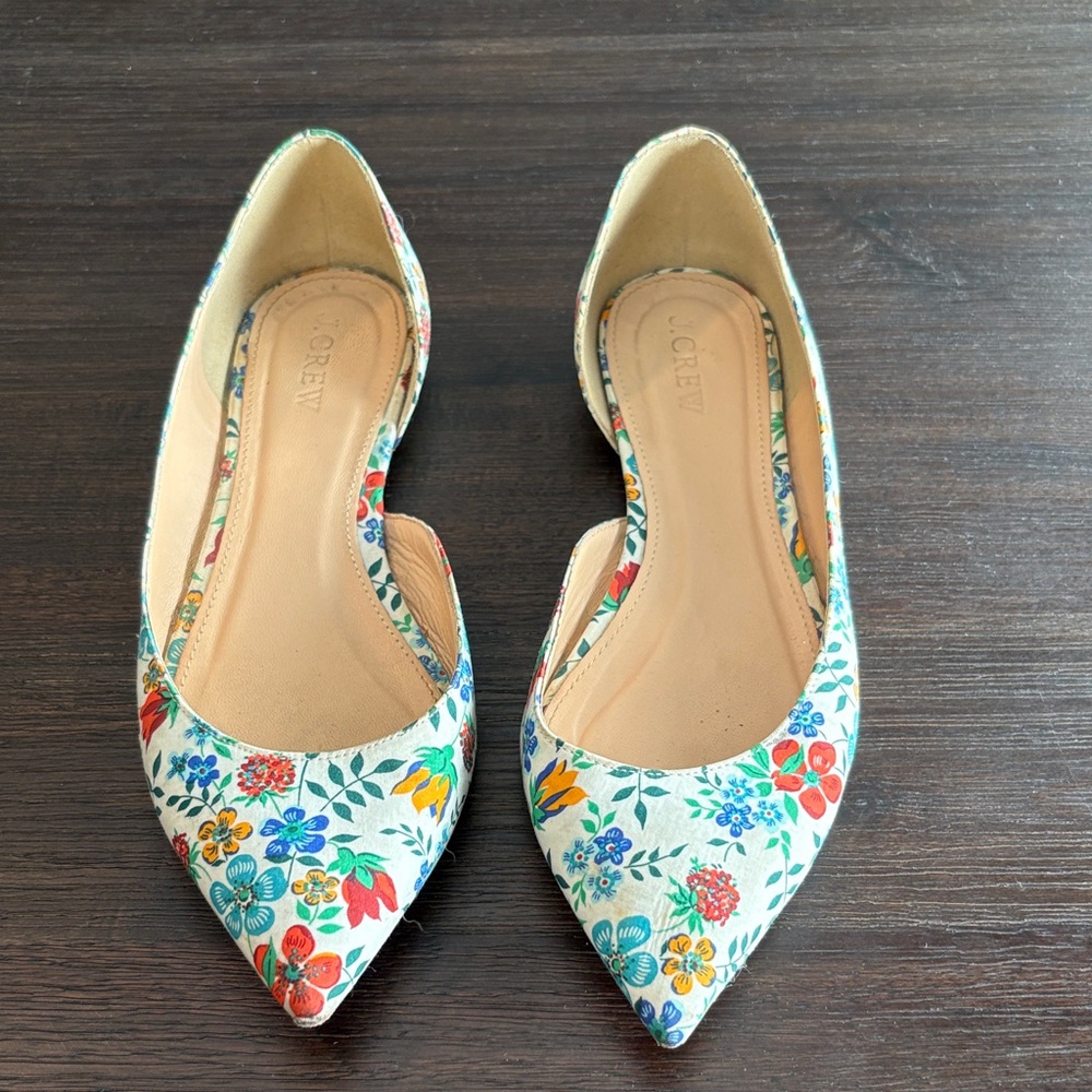 J. Crew Women's Floral Pointed Flats - Multicolor